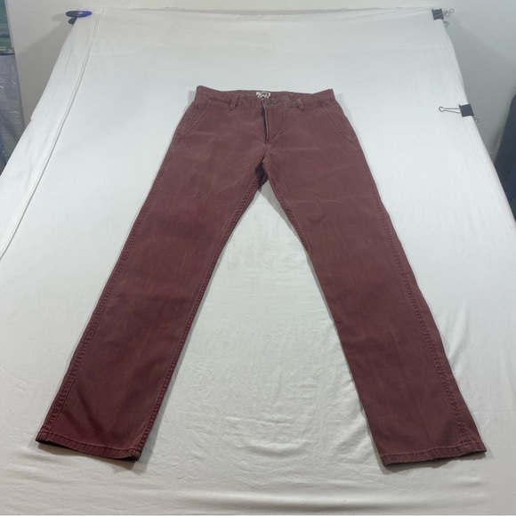 Dockers’ Maroon Straight-Leg Pants Slim tapered leg Men’s 32-32 - Picture 1 of 7